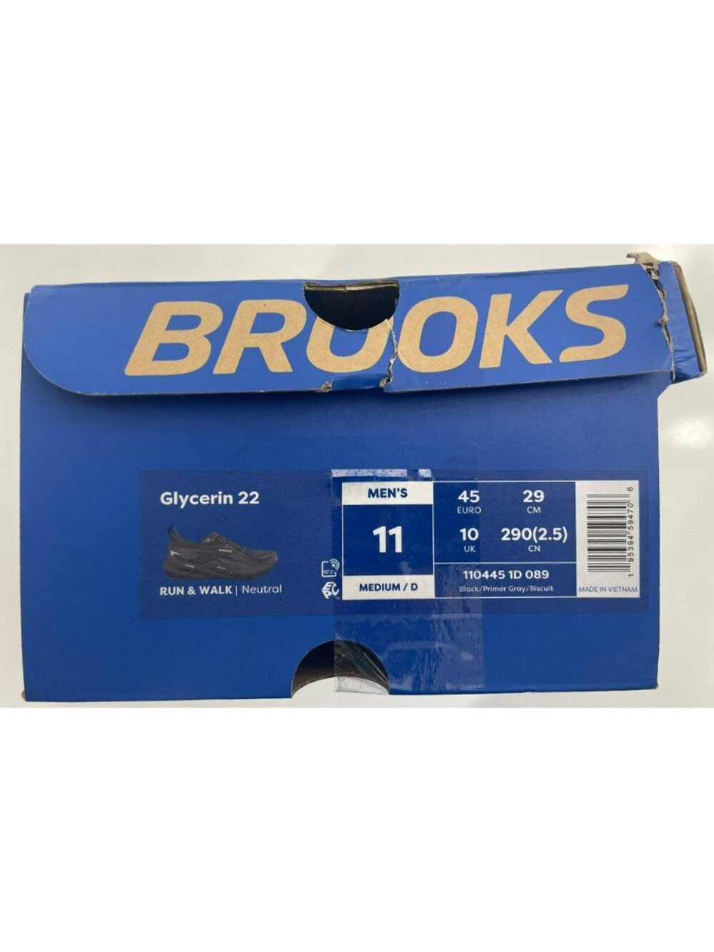 Brooks Glycerin 22 Running Shoes Black/Primer Gray/Biscuit Men's Size 11 NWB - Picture 6 of 11